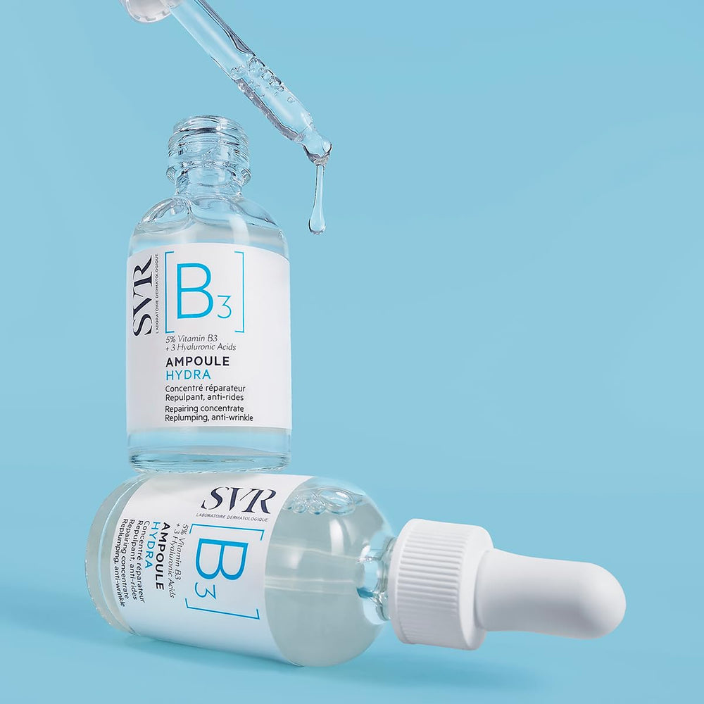 SVR B3 Repairing Concentrate dropper dispensing a serum for easy precise dosing