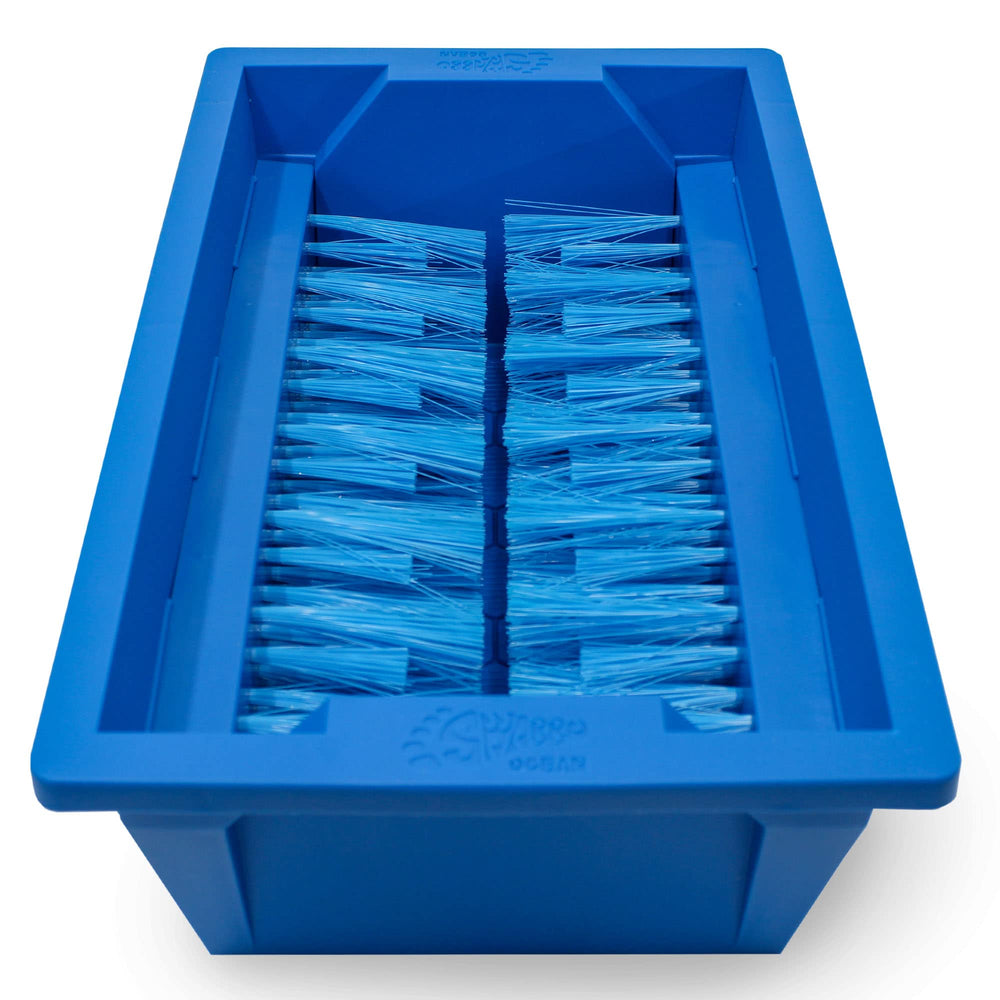 SWABBO footwasher front view showing compact portable design and quick cleanup benefit