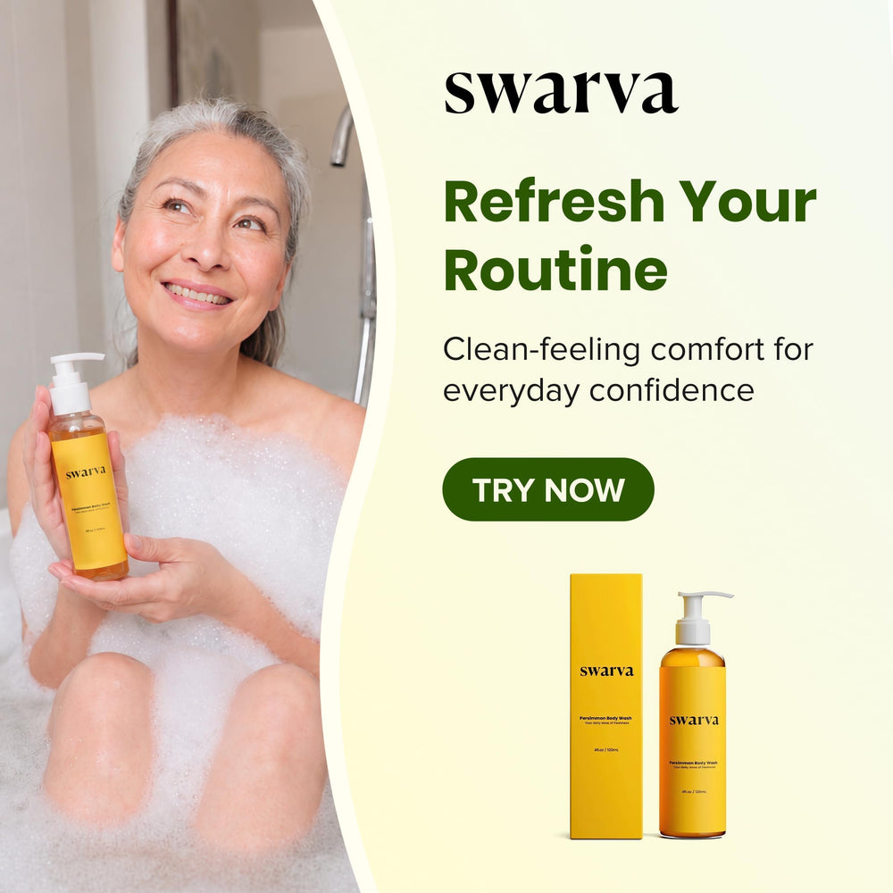 Swarva in-shower scene after workout showing post-exercise odor control