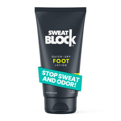 SweatBlock front packaging showing product and size, highlights compact convenience
