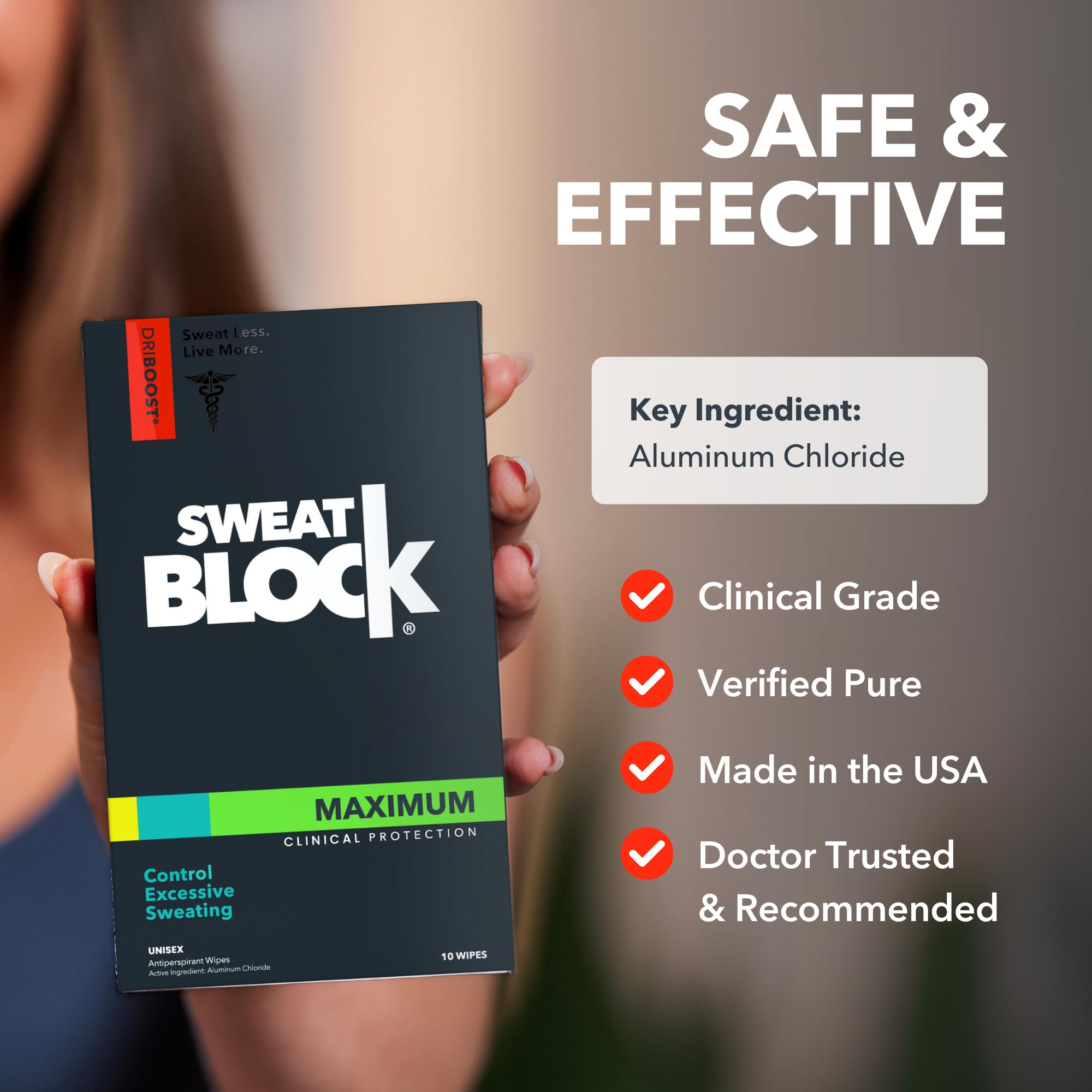 SweatBlock kit in gym bag portraying on-the-go confidence and freshness