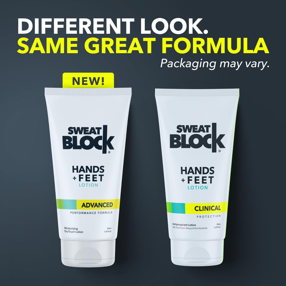 SweatBlock used before putting on shoes to show all-day dryness benefit