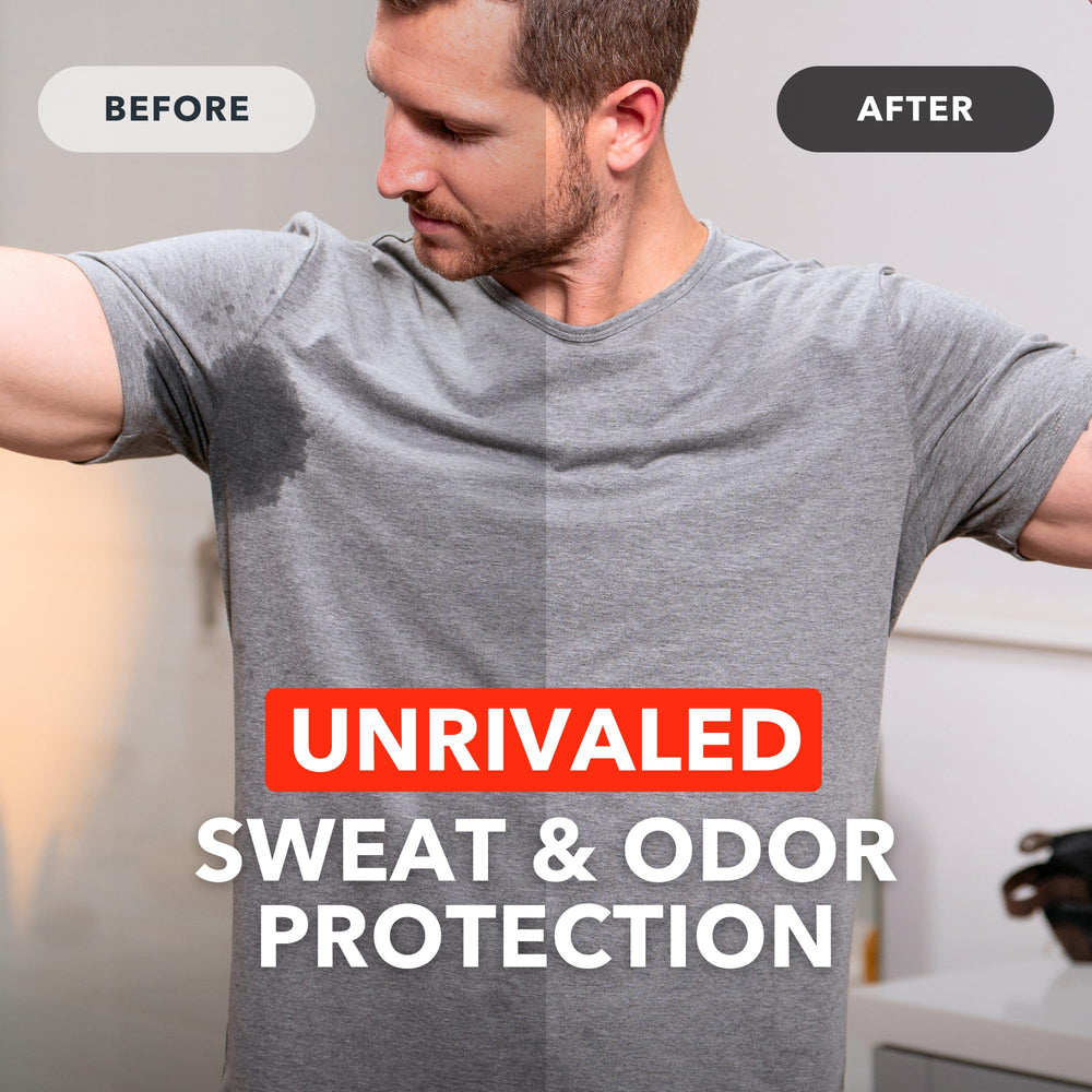 Nighttime bathroom scene with SweatBlock wipe ready for overnight application benefit