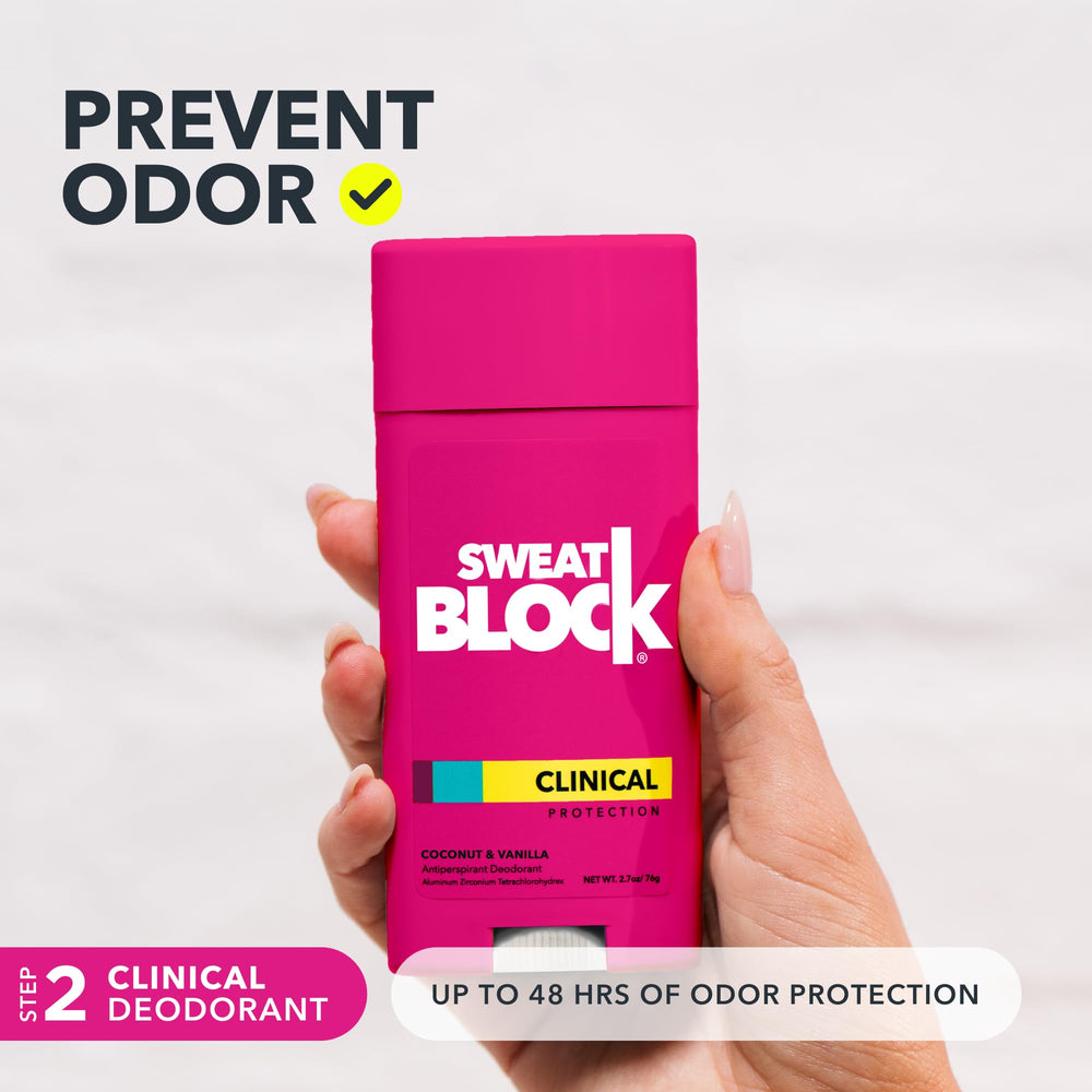 Nighttime application of SweatBlock DRIBOOST wipe on underarm demonstrating multi-day sweat reduction
