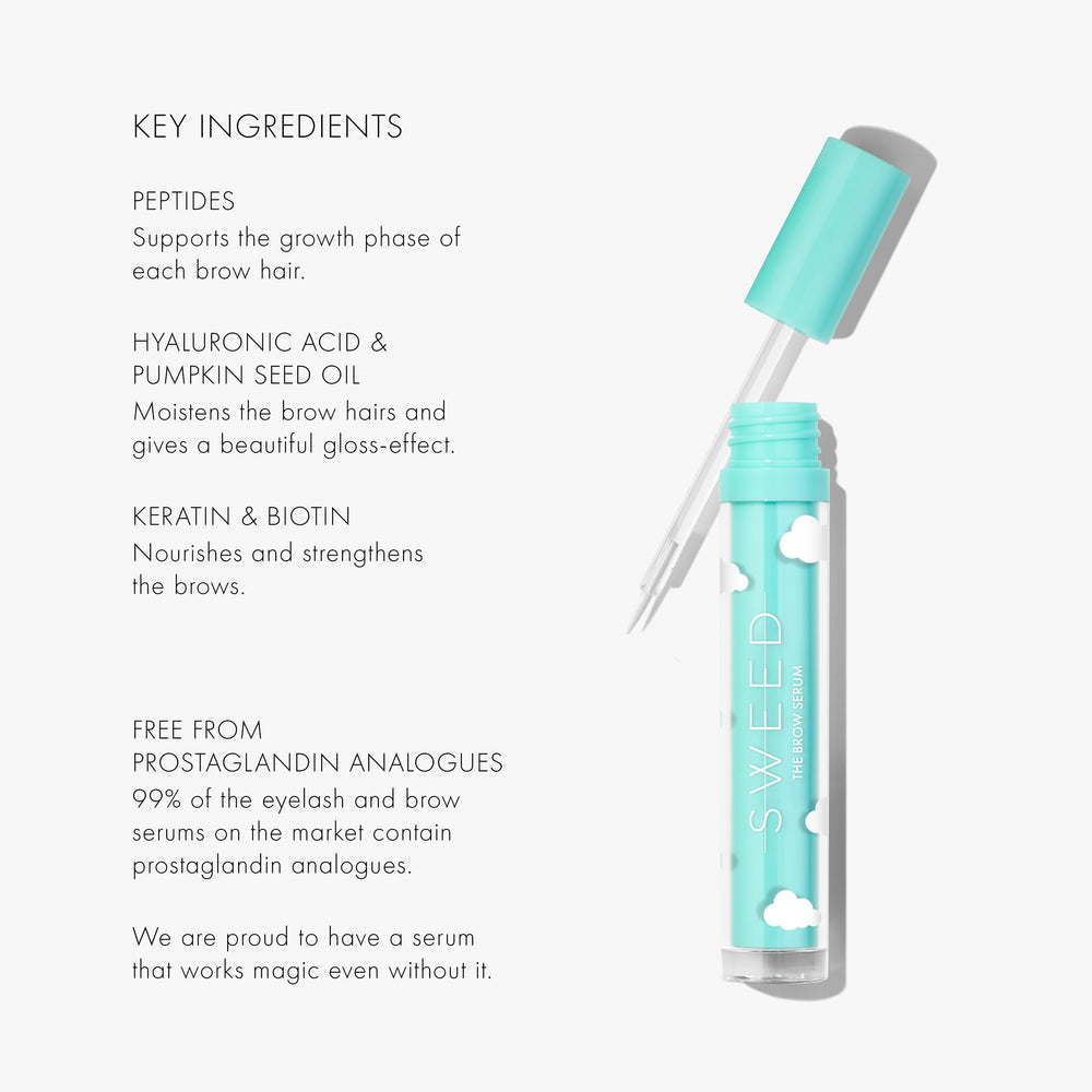 Sweed Lashes applicator applying serum along natural brow for targeted treatment and tidy coverage