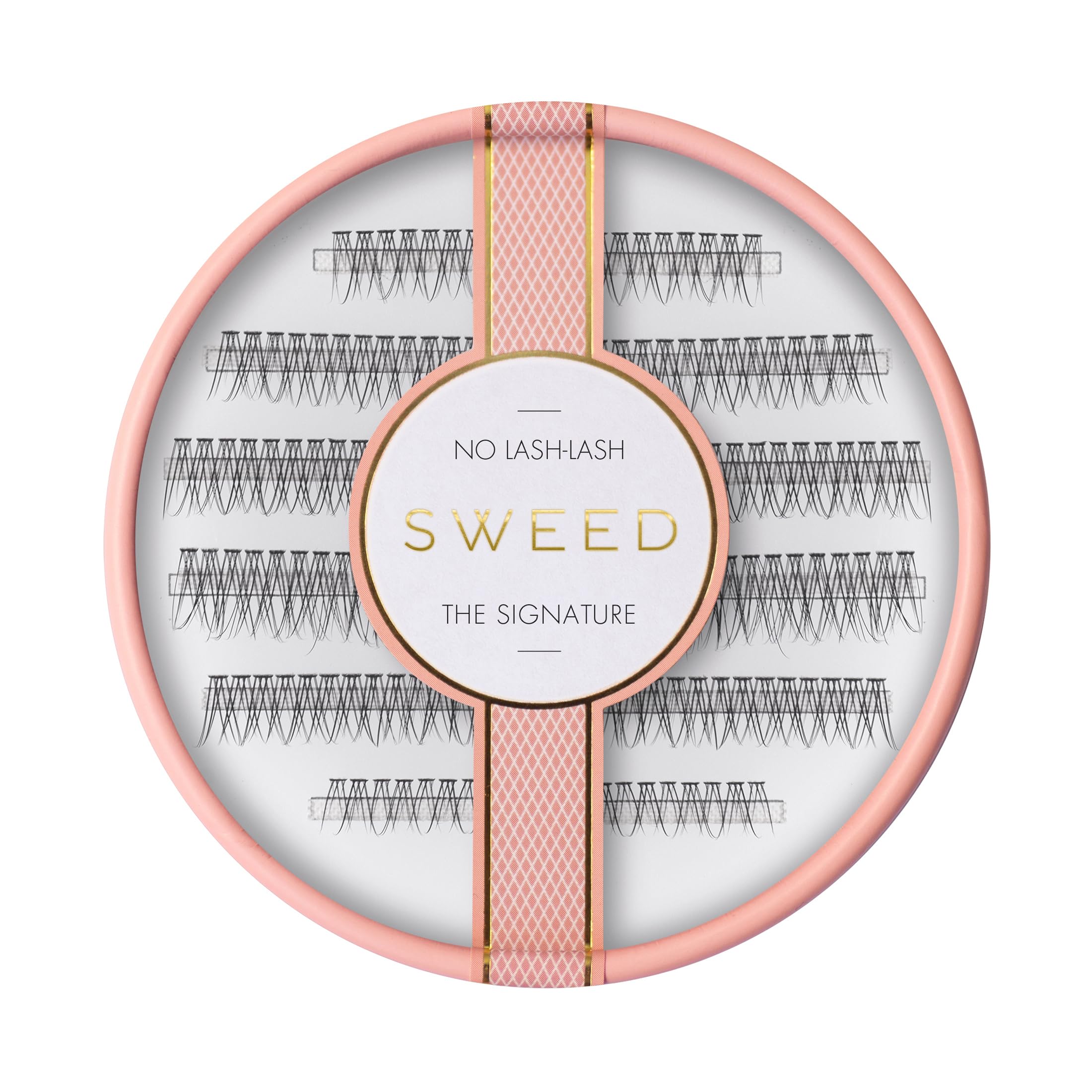 Sweed front packaging showing compact cluster lash set and clear labeling, lightweight benefit