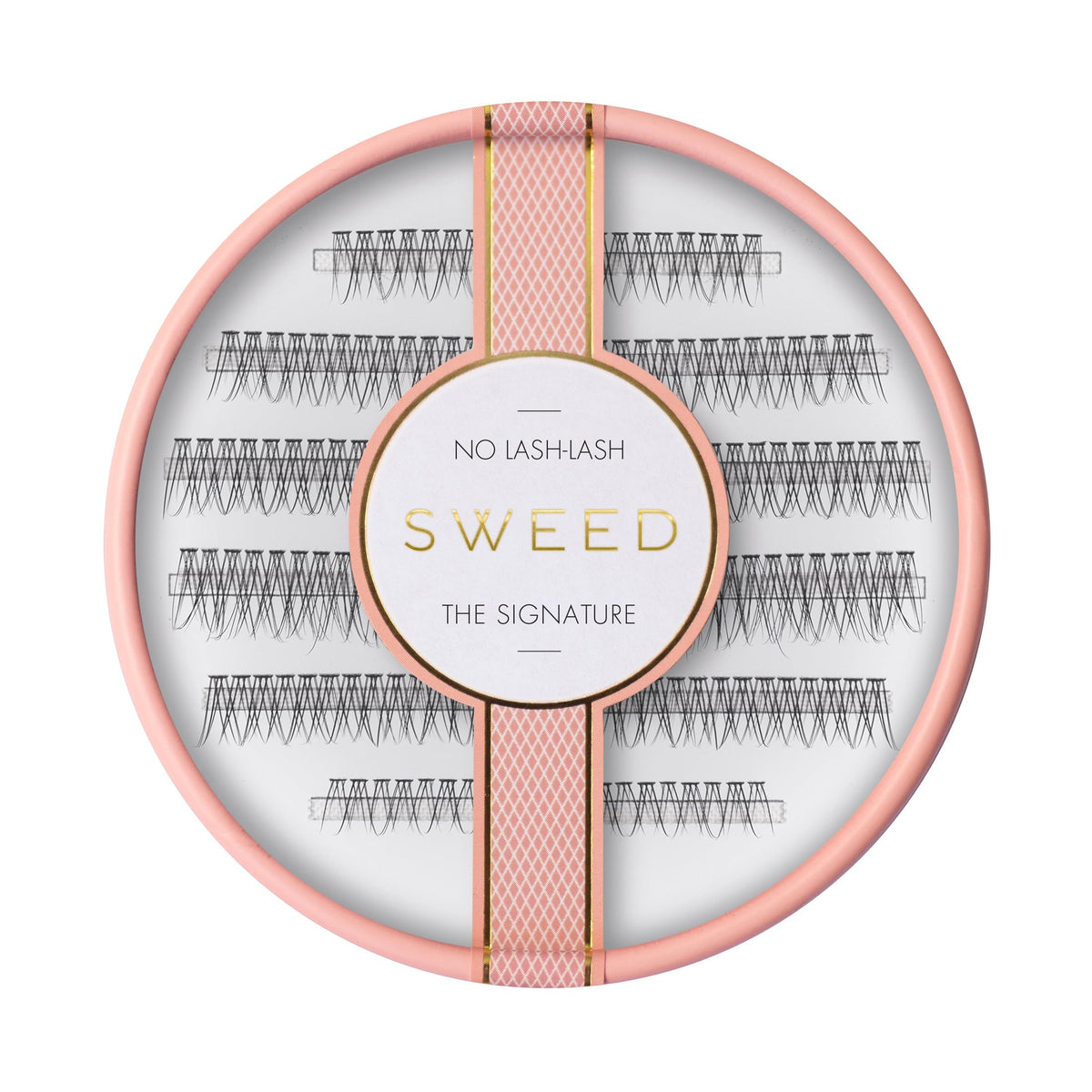 Sweed front packaging showing compact cluster lash set and clear labeling, lightweight benefit