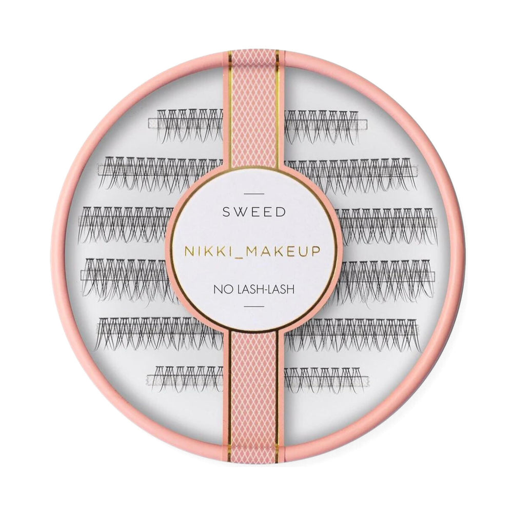 Sweed lifestyle shot of eye wearing clusters demonstrating subtle lift and flattering shape