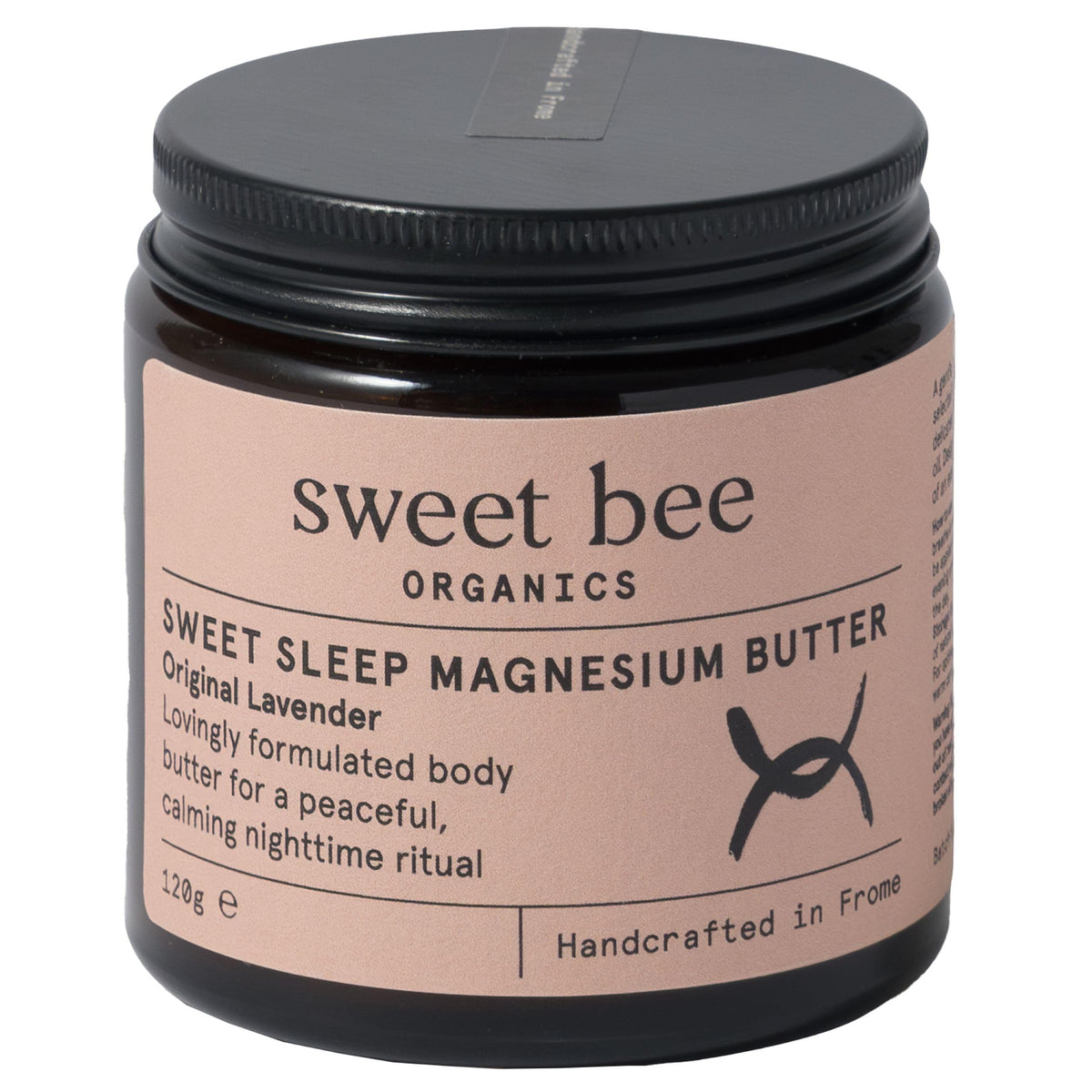 Sweet Bee Organics front jar showing label and lavender scent benefit