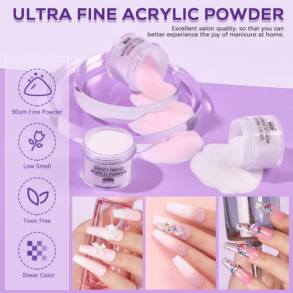 SWEET TREND acrylic liquid monomer bottle showing consistent bead control