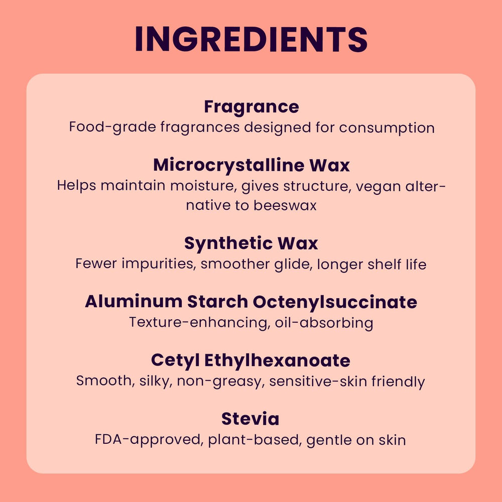 Sweetums applying to lips illustrating flavor-infused fragrance benefit