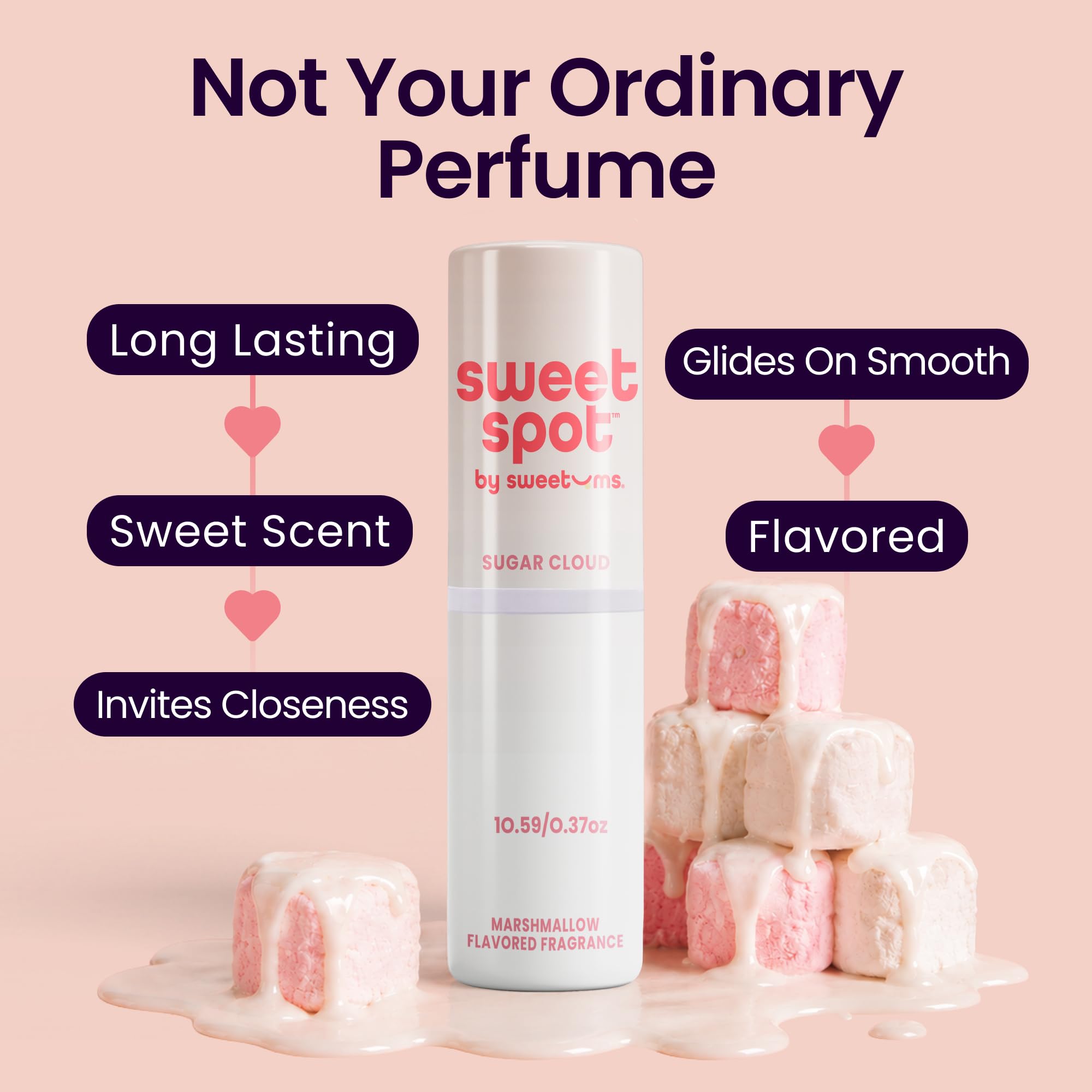 Sweetums being applied to wrist for targeted, long-lasting fragrance benefit