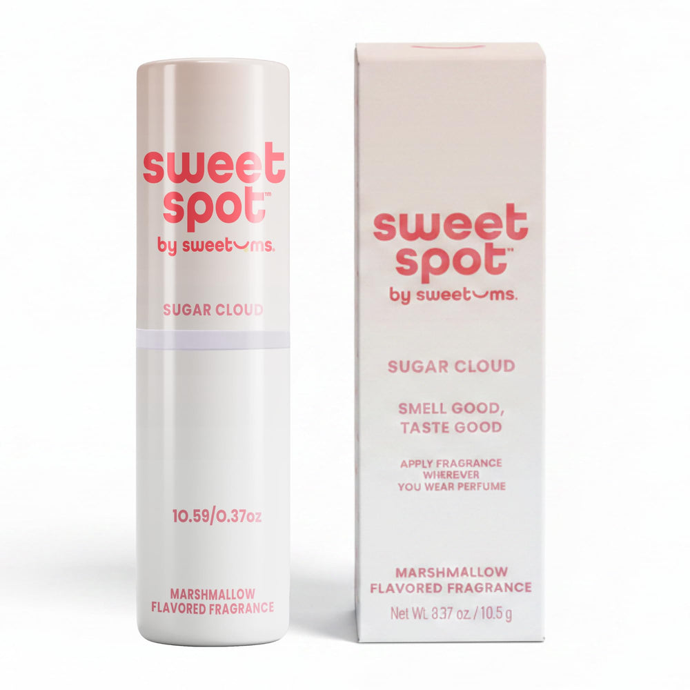 Sweetums front packaging showing compact, travel-friendly design and appeal