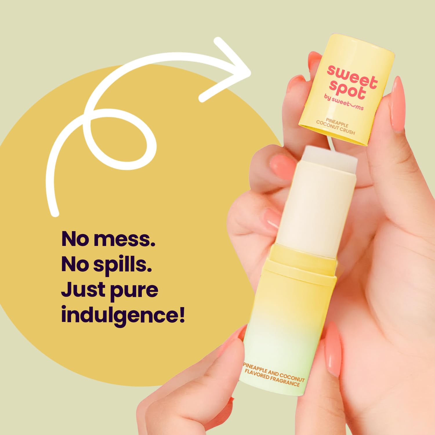 Ingredients label on Sweetums highlighting clean, vegan, cruelty-free benefit