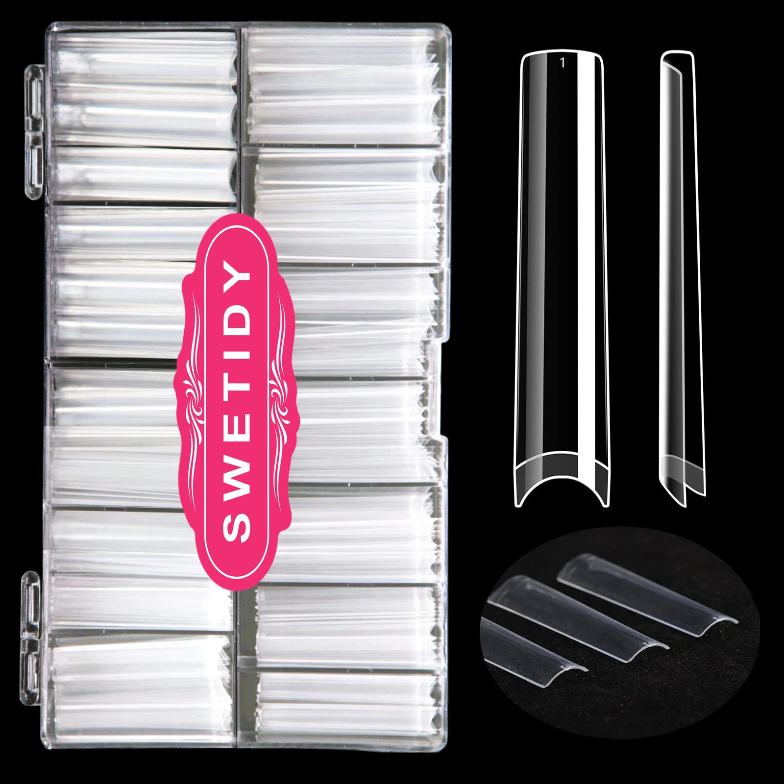 SWETIDY front packaging showing clear 3XL tips for dramatic length