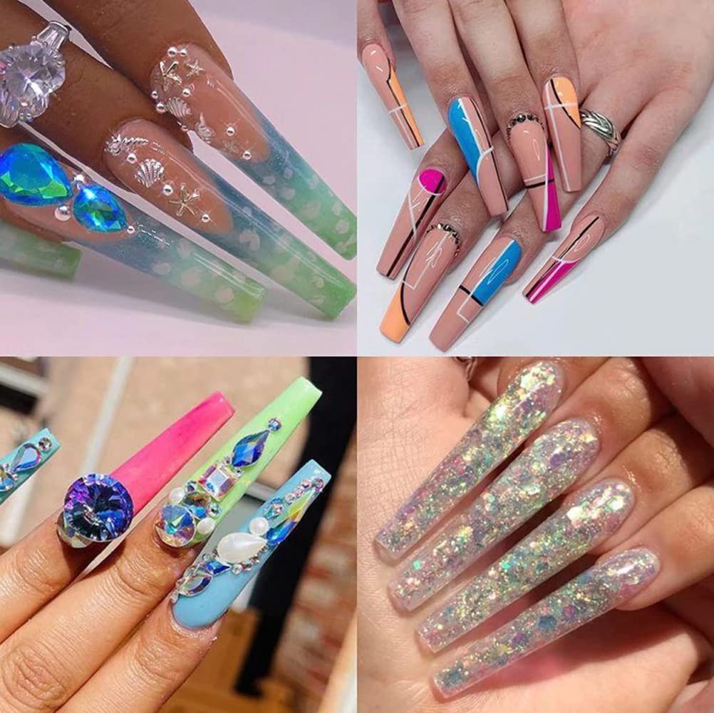 SWETIDY lifestyle party manicure showing finished coffin nails as eye-catching accessory