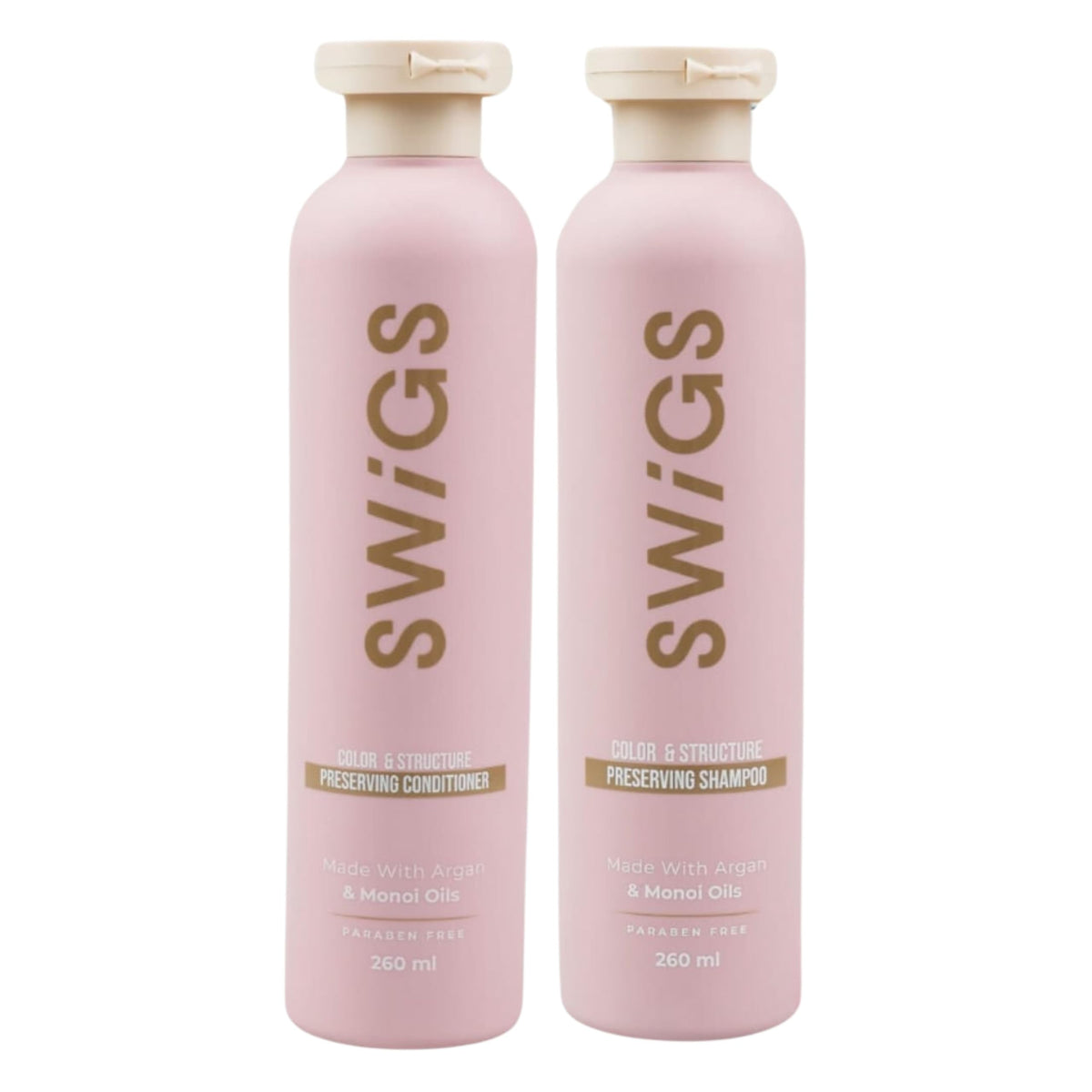 swigs front packaging showing shampoo and conditioner for gentle cleaning
