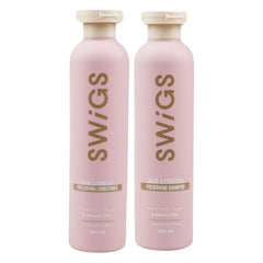 swigs front packaging showing shampoo and conditioner for gentle cleaning