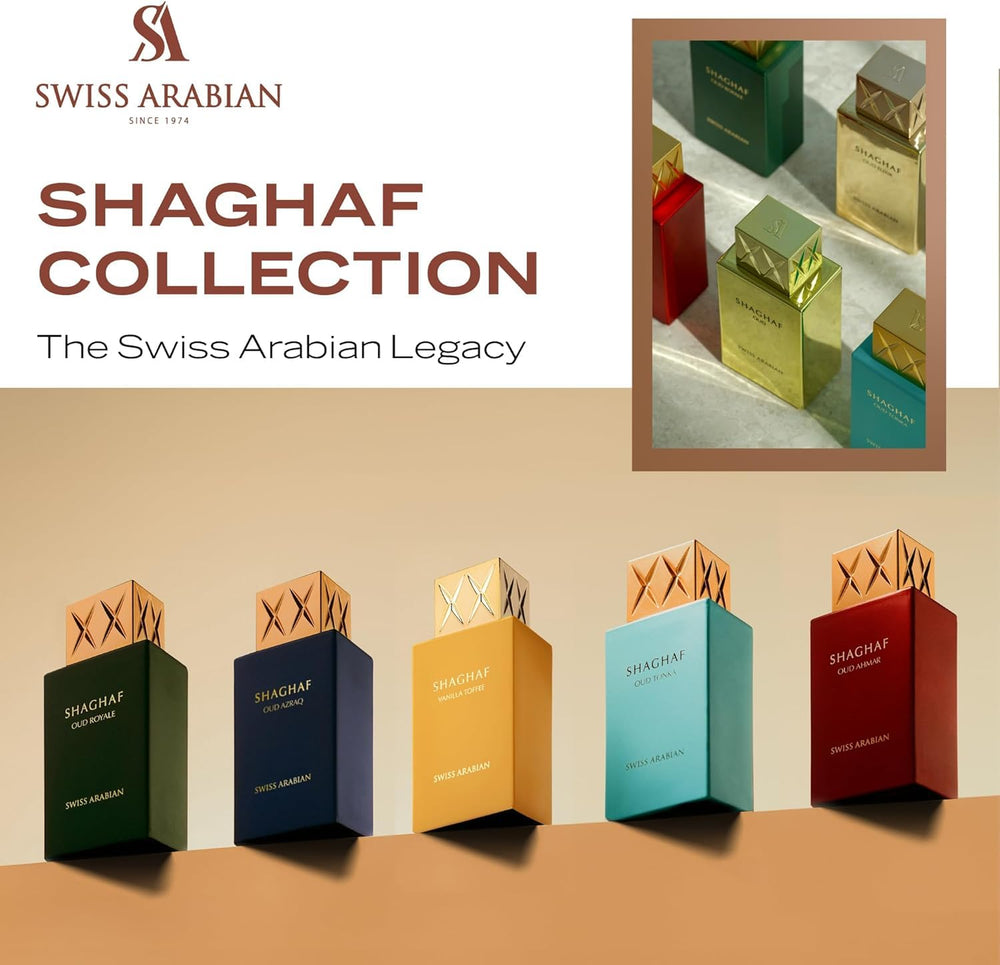 Swiss Arabian bottle held in hand to show 2.5 oz size and travel practicality
