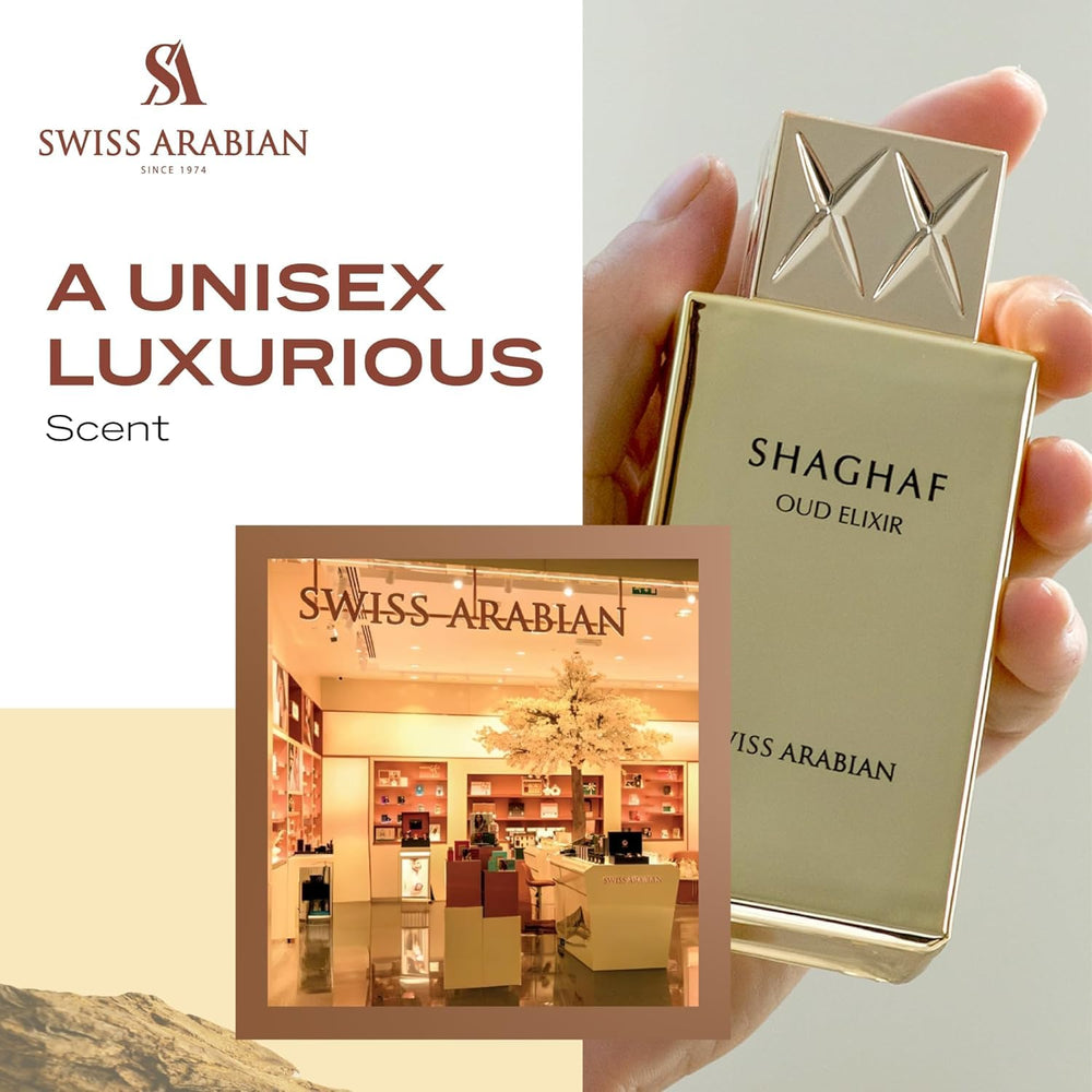 Swiss Arabian perfume being spritzed to demonstrate easy application and spray effect