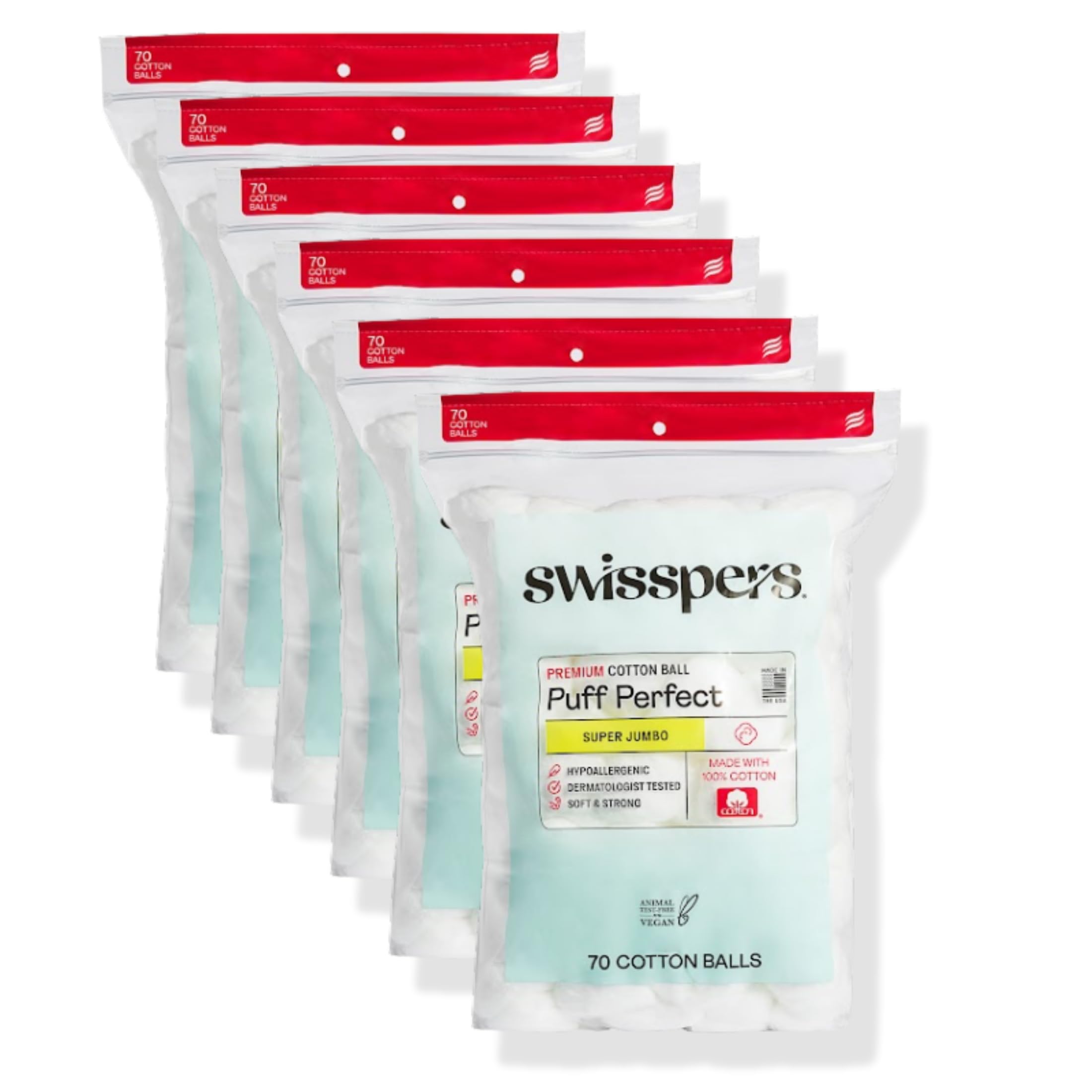 Swisspers front packaging showing bulk 70-count bags and brand clarity