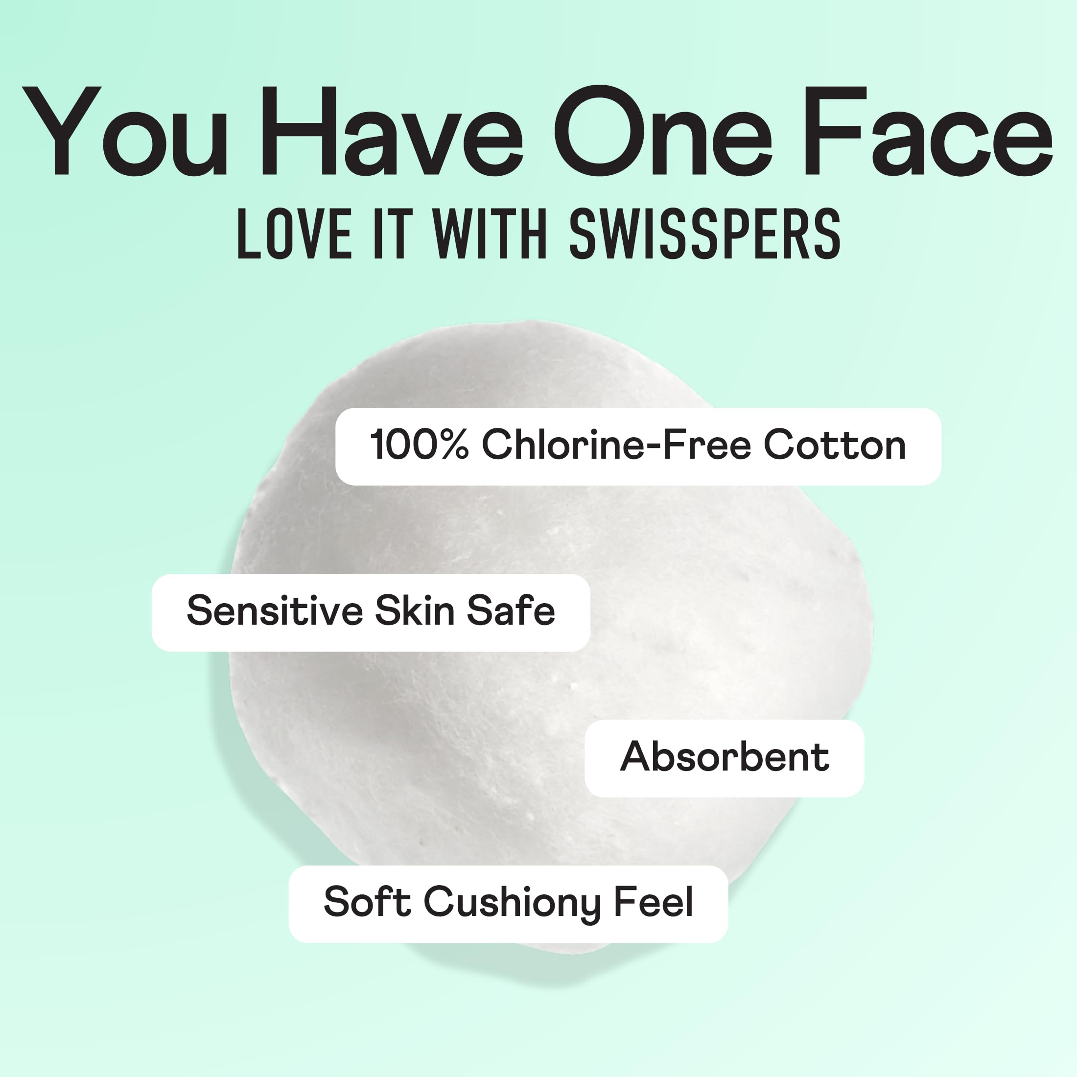 Swisspers puff assisting piercing aftercare with secure, clean wipe