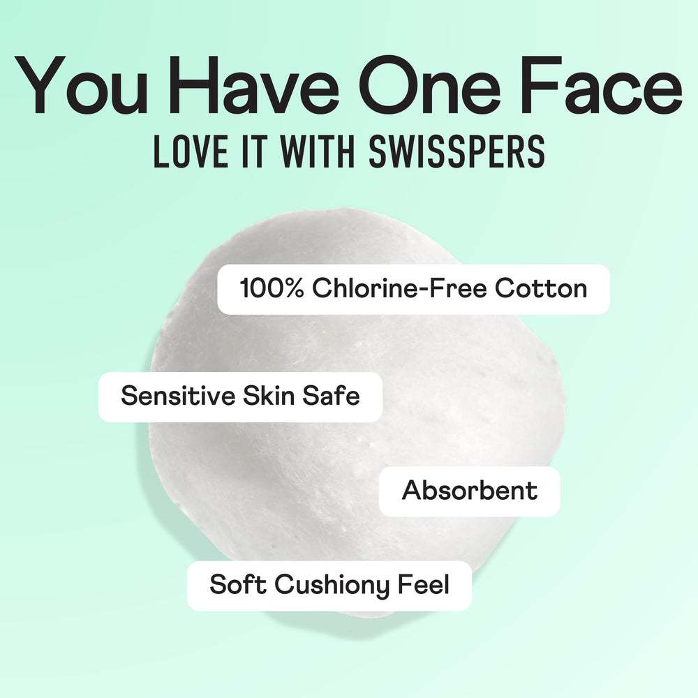 Swisspers puff assisting piercing aftercare with secure, clean wipe