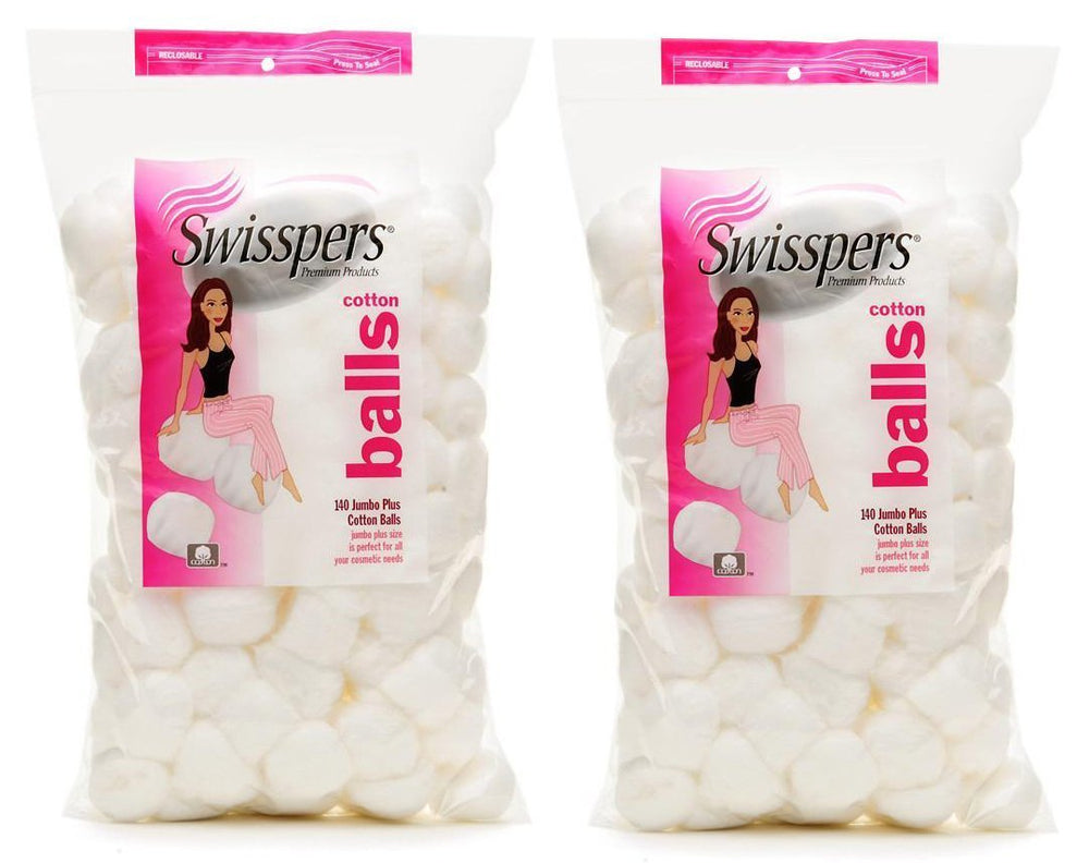 Swisspers front packaging showing two 140-count bags and convenience
