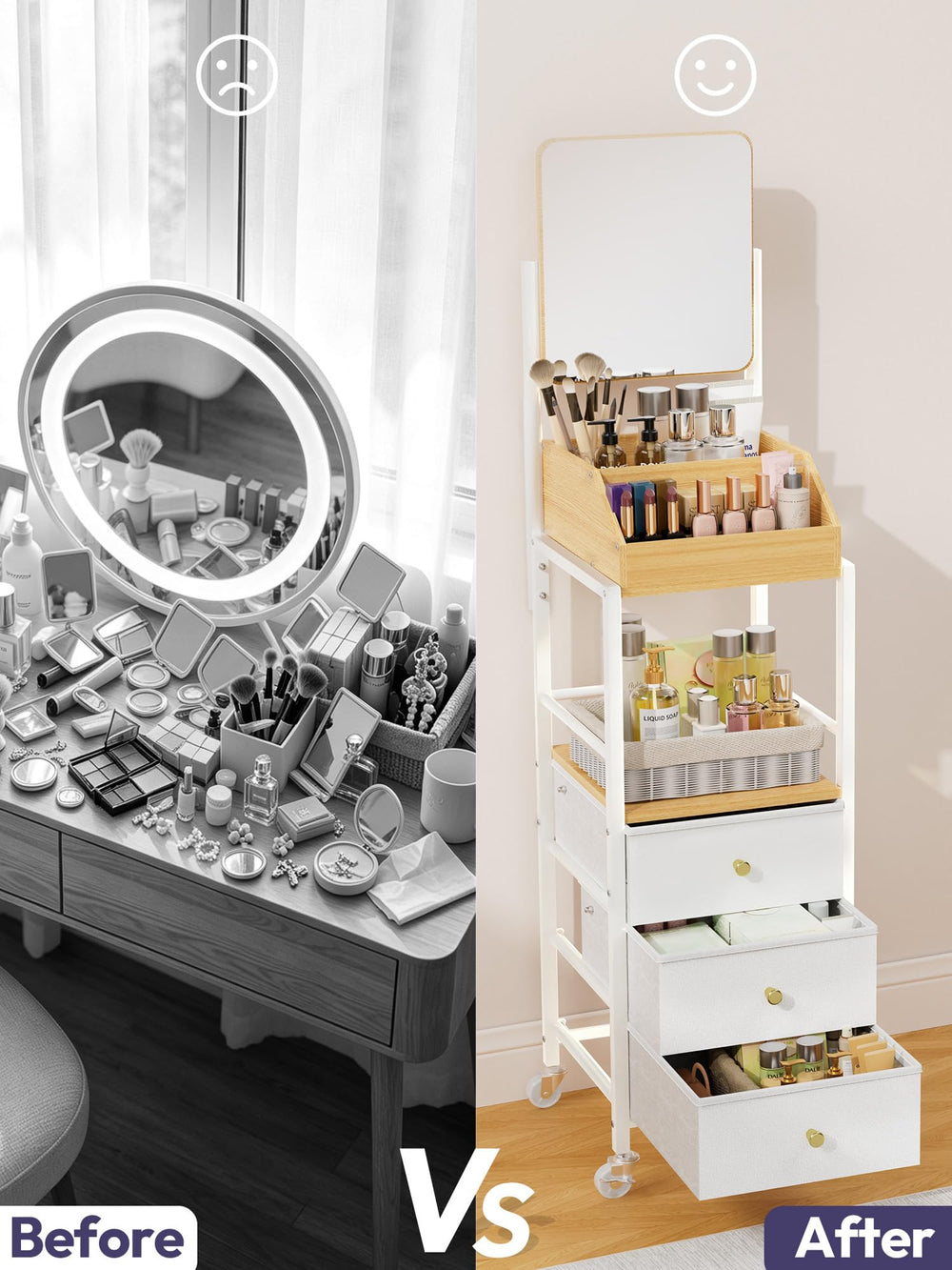 SWTYMIKI divided drawer close-up organizing lipsticks and small accessories
