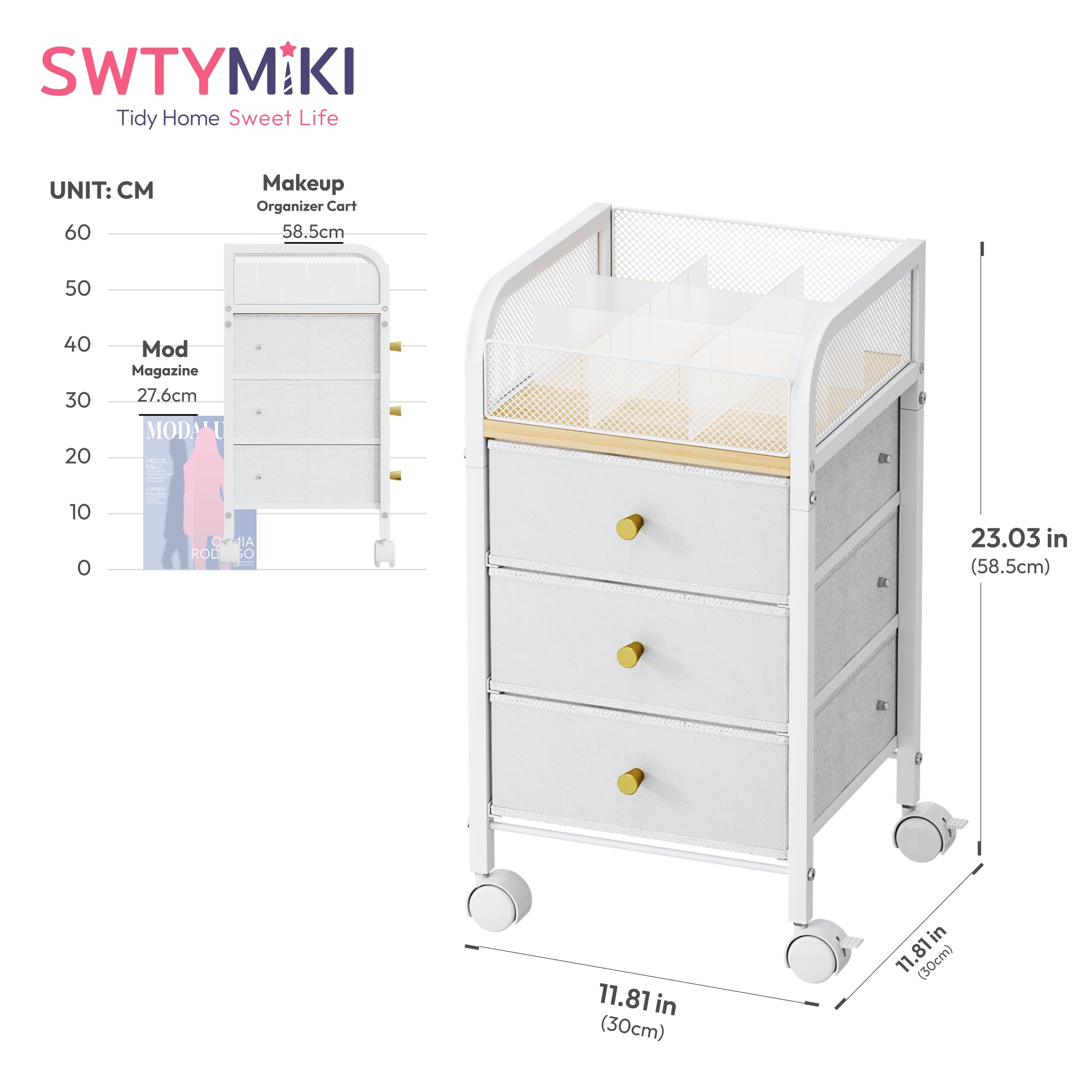 SWTYMIKI lockable caster wheels demonstrating secure mobility and positioning
