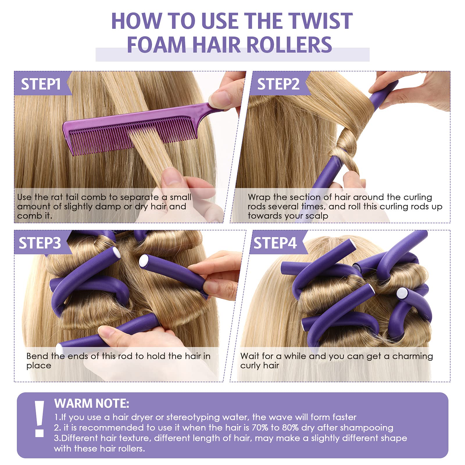 Syhood curling rod wrapped in hair demonstrating heat-free styling benefit