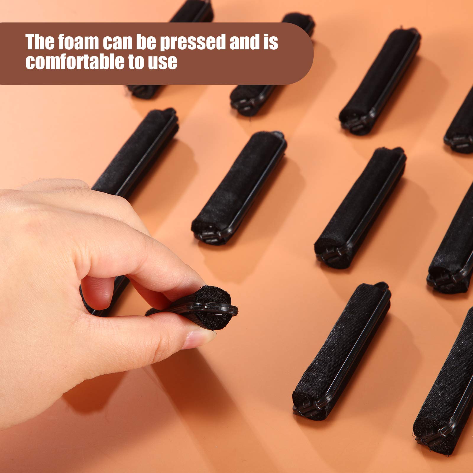 Syhood stacked rollers beside ruler to show compact travel-friendly size