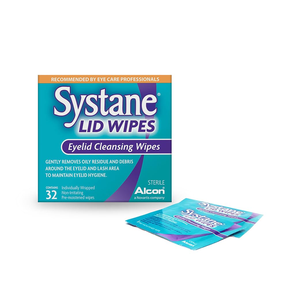 Systane front pouch showing sterile sealed packets and clear branding for hygiene