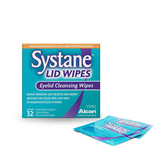 Systane front pouch showing sterile sealed packets and clear branding for hygiene