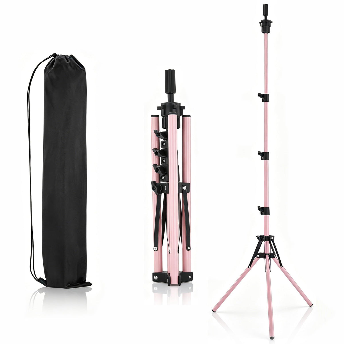SZCY LLC front view of wig stand showing stable tripod and full height