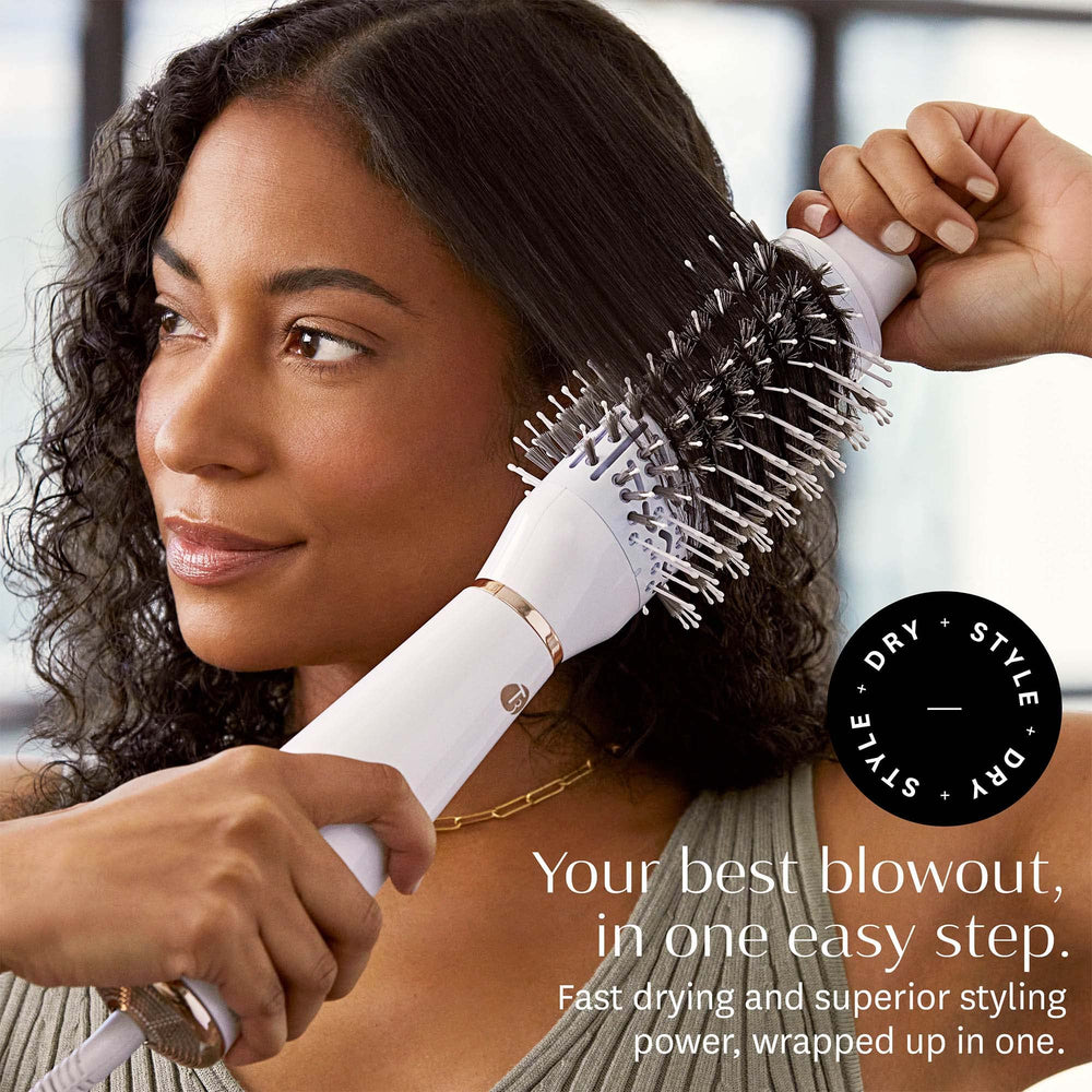 T3 close-up of oval brush head showing shape and benefit smoothing control