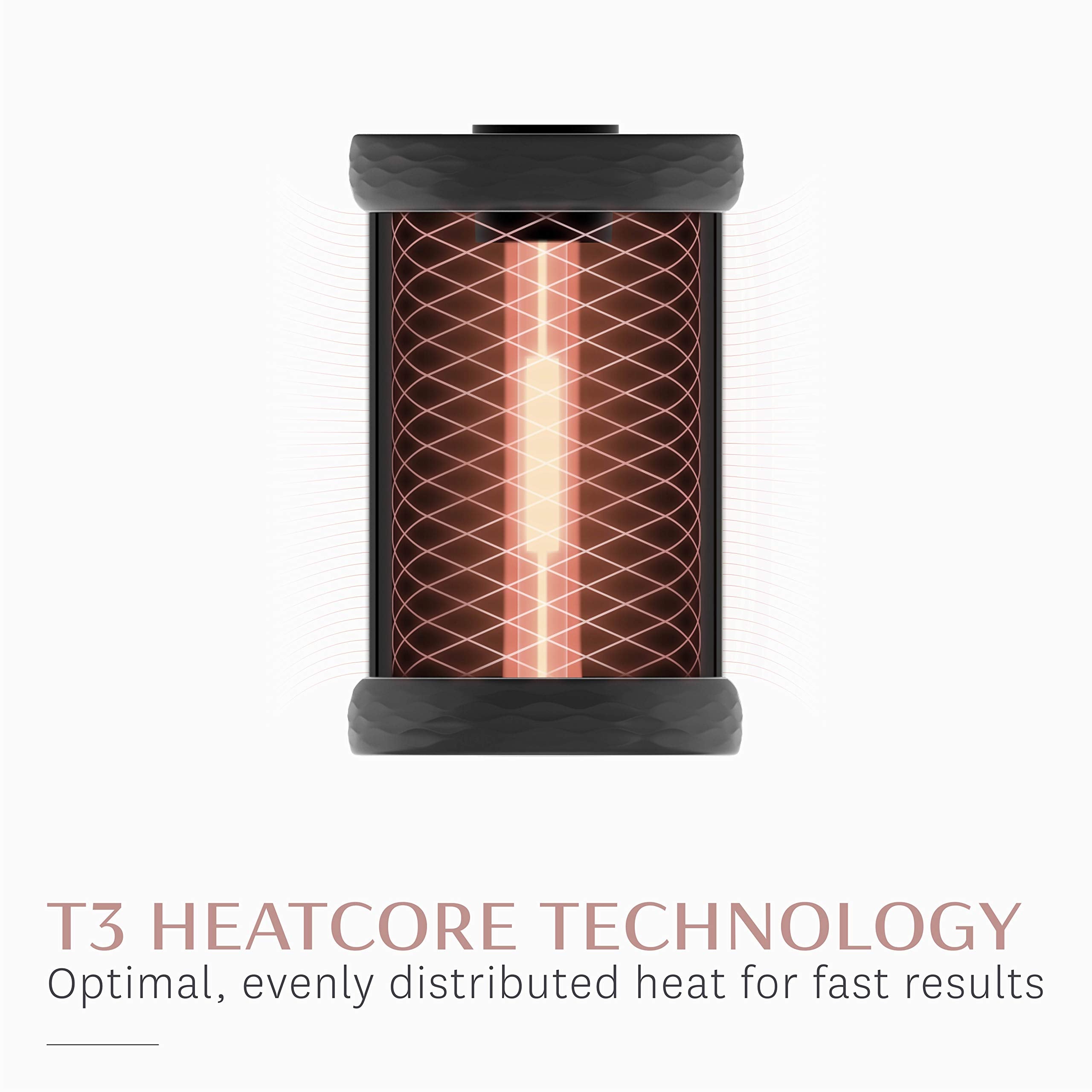 T3 roller in use on long hair creating volume and body benefit