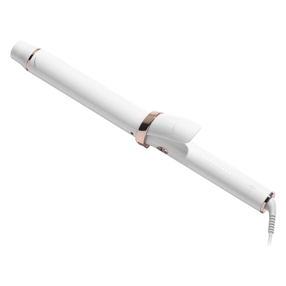 T3 front view of SinglePass Curl X showing barrel and clip with professional styling benefit