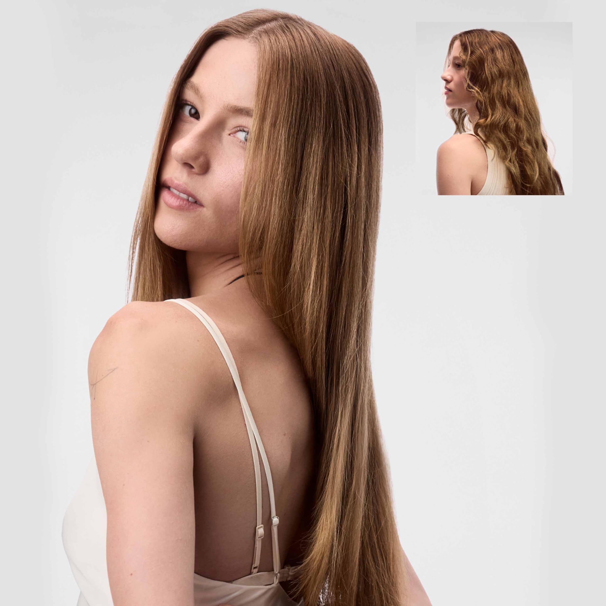 T3 styling larger hair section in use for faster straightening and reduced heat exposure