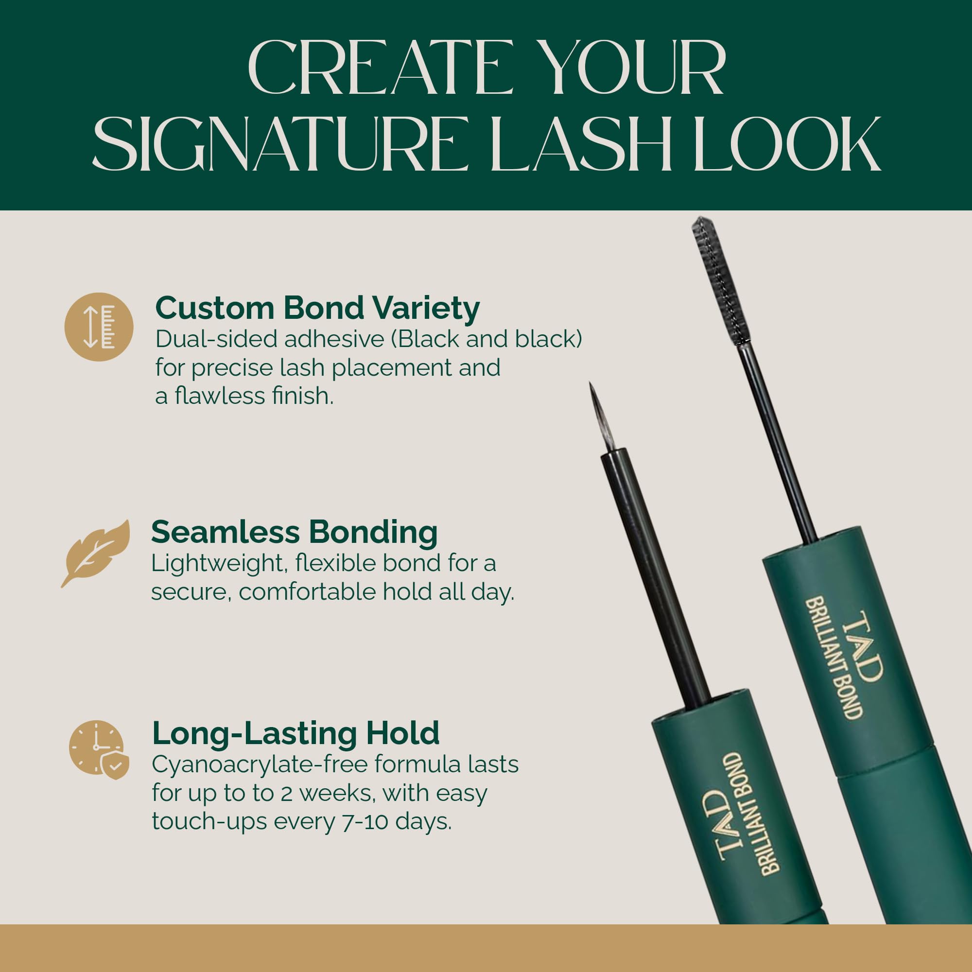 TAD Beauty opened dual-sided tube showing separate white and black tips for precision