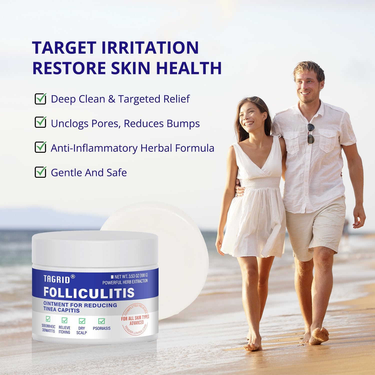 tagrid cream on bathroom shelf suggesting daily routine comfort
