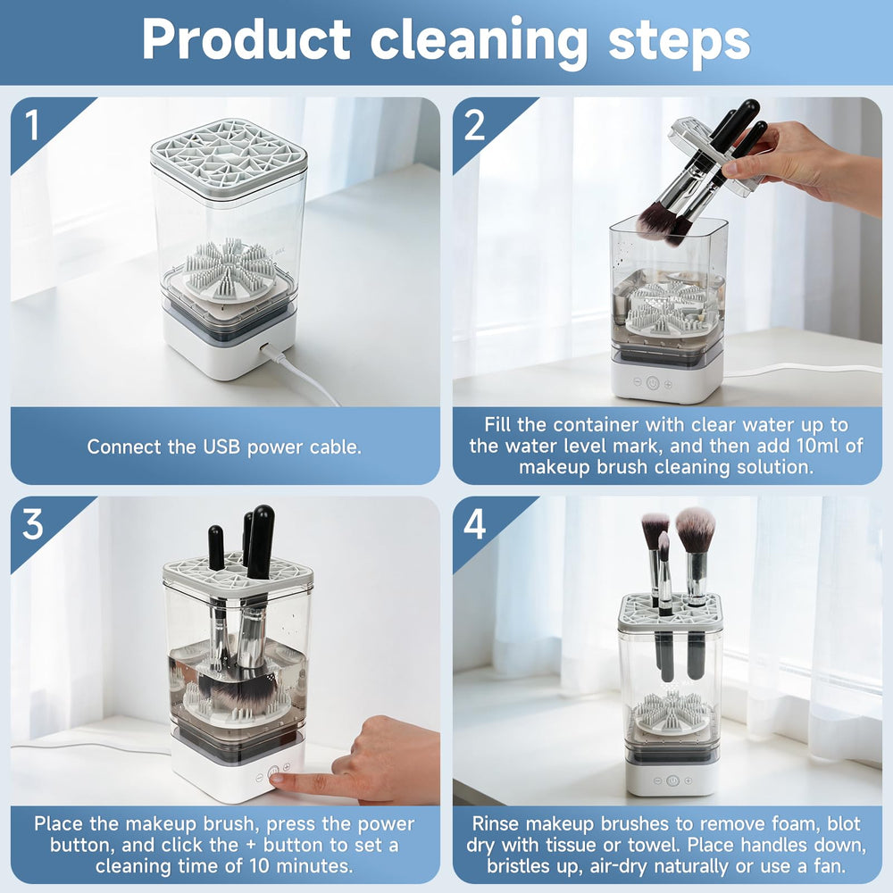 TailBliss on a vanity with brushes and cleanser showing convenient everyday use