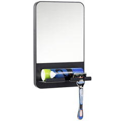 TAILI front view of fogless shower mirror shows compact organized design