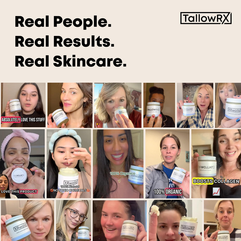 TALLOWRX in a bathroom setting conveying daily ritual and gentle vanilla benefit