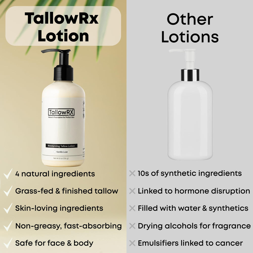 TALLOWRX being dispensed into a hand for quick absorption benefit
