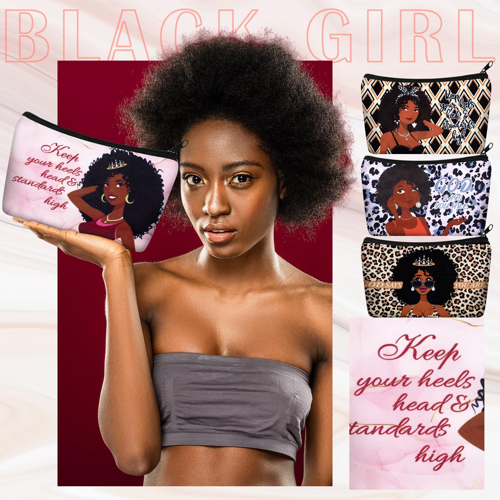 Talltalk single pouch front showing African American women design and style