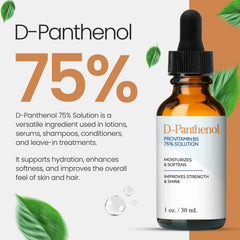 Label detail on Talsen D-Panthenol bottle showing concentration and cosmetic-grade information for trust