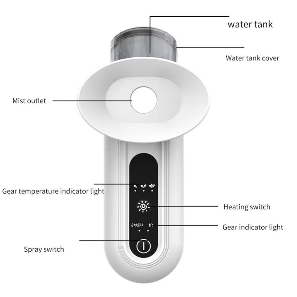 Talzpro producing mist on face illustrating soothing hydration benefit