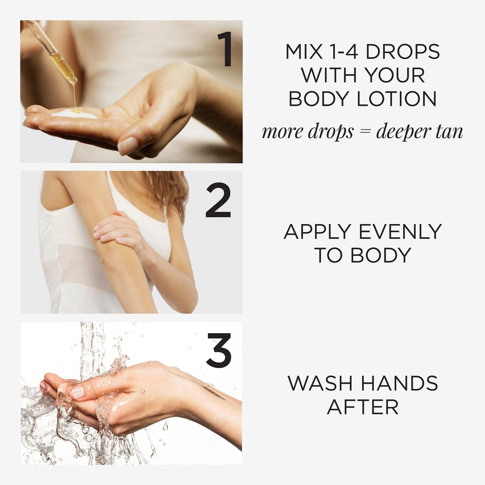TAN-LUXE label and ingredients close-up highlighting Vitamin E and antioxidant benefits