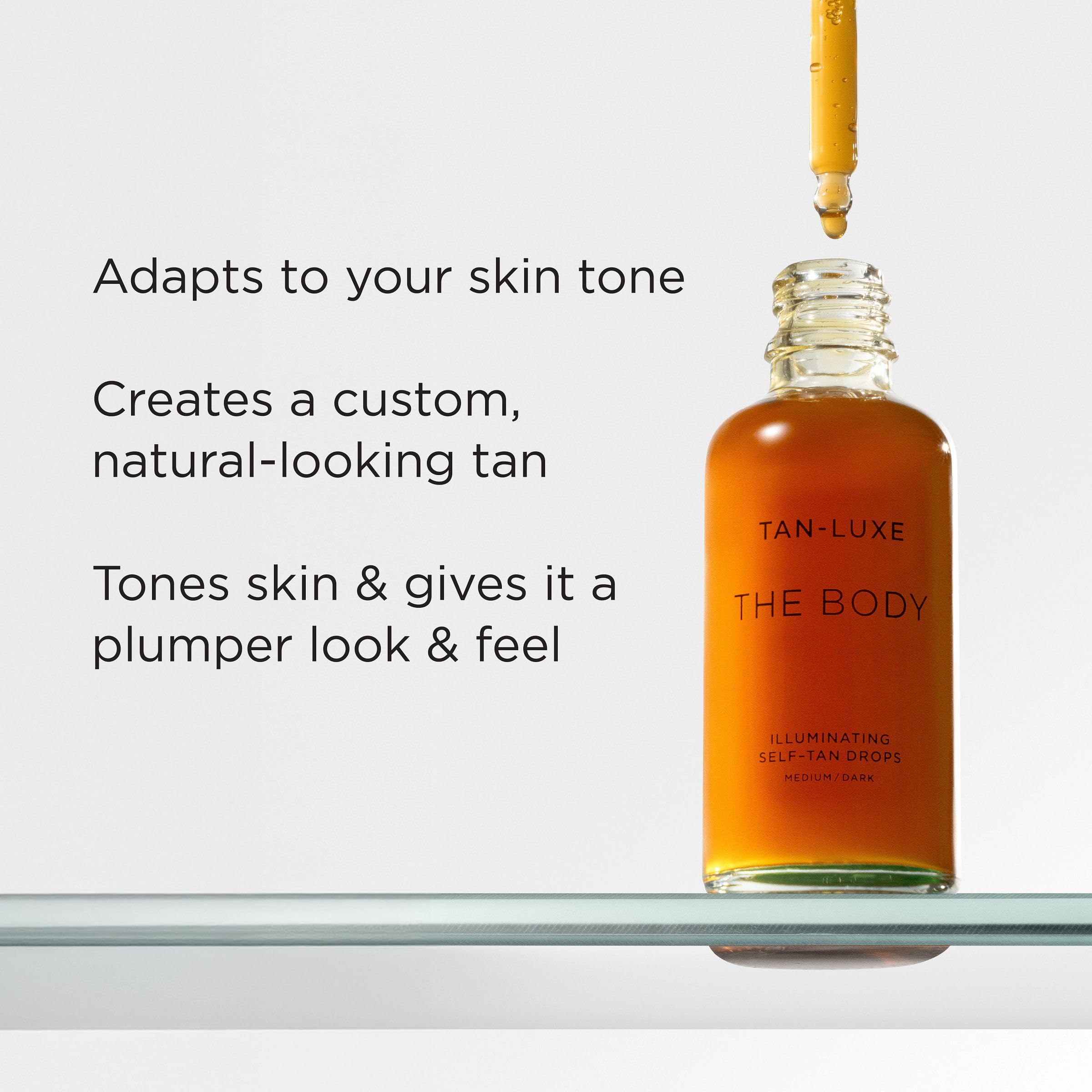 TAN-LUXE drops mixed with lotion to create a custom tanning cream for personalized color